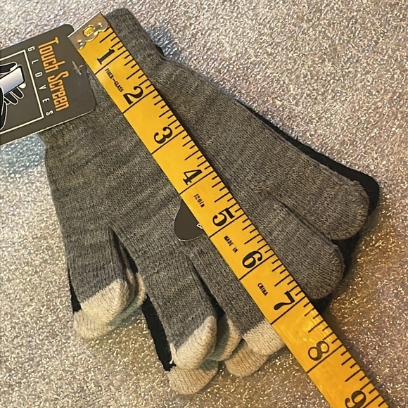 Touchscreen Gloves, 2 pairs - Black and Gray  Stretchy Stretch warm winter Touch - Picture 5 of 6